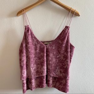 Express One Eleven Pink Velvet Crop Top